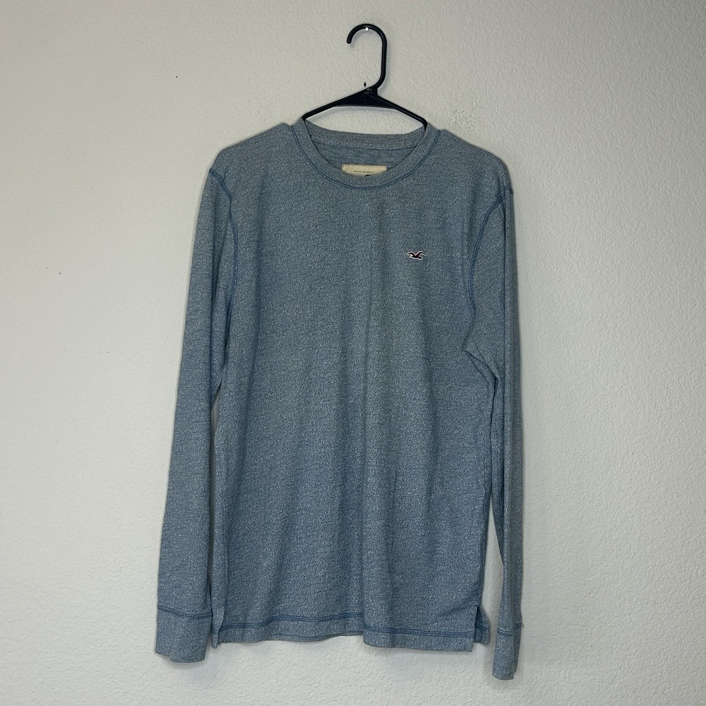 Hollister Blue Heather Long Sleeve Crewneck T Shirt Men's M Tee